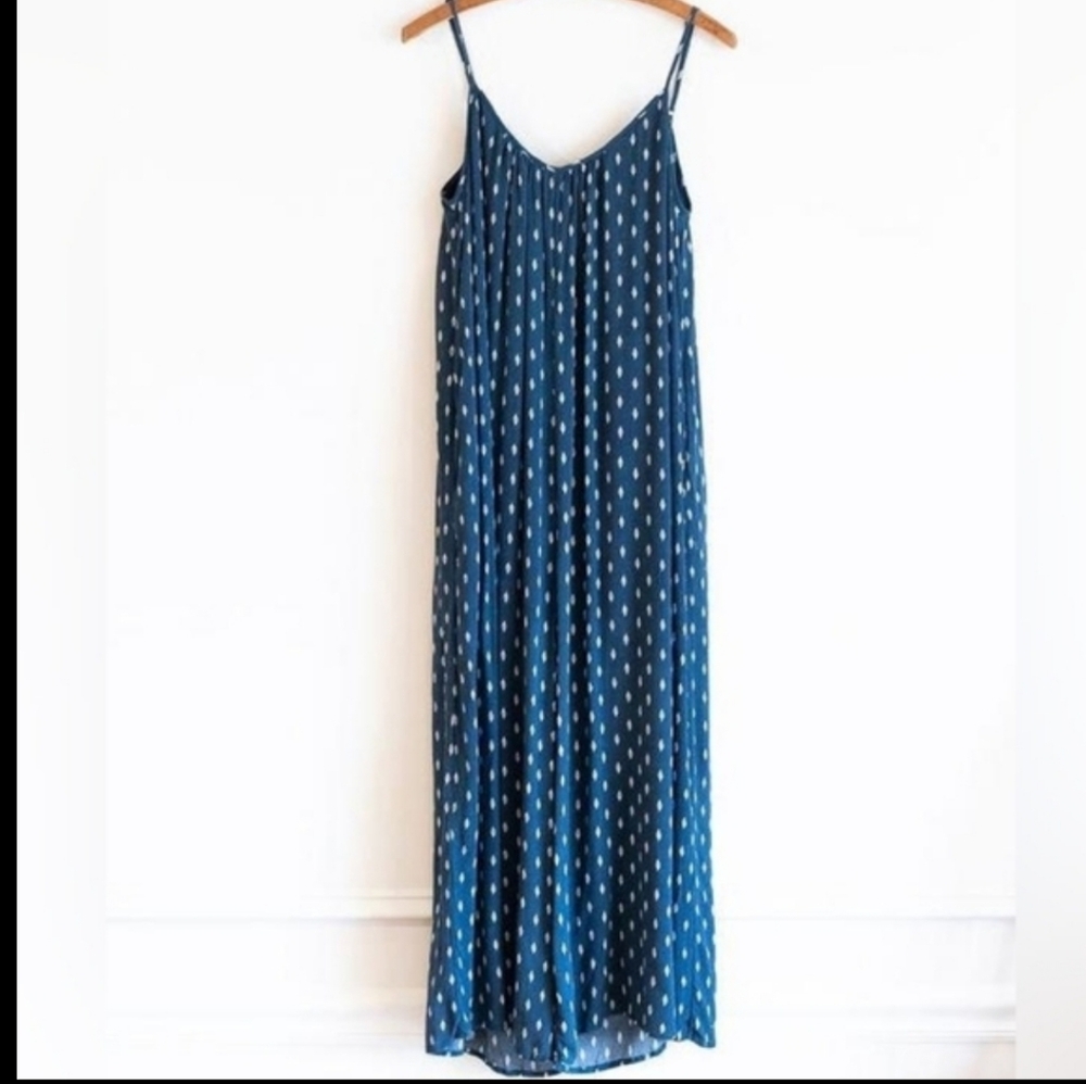 Wishlist Navy Blue Chiffon Leaf Leave Boho Spaghetti Romper Strap Jumpsuit - Picture 5 of 5